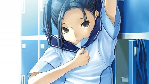 Kobayakawa rinko, love plus, девушка, взгляд, одежда