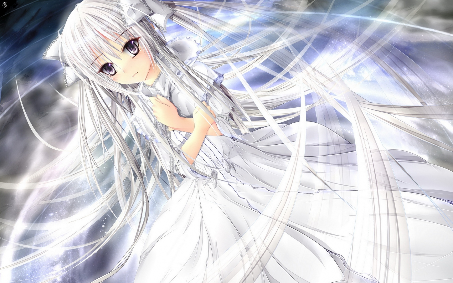 Картинки Yosuga no sora, девушка, платье, длинные волосы, фото и обои на рабочий стол