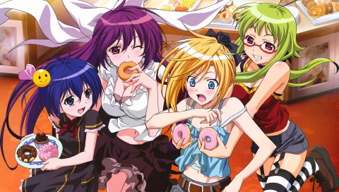 Asu no yoichi, девочки, еда, пончики, соперник