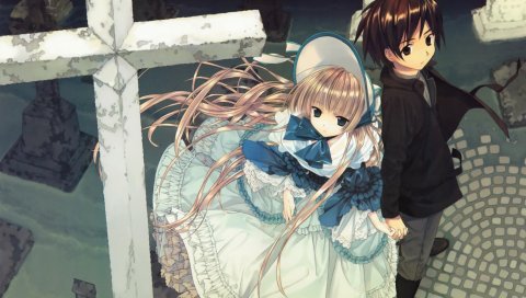 Gosick, мальчик, девушка, крест, посмотрите
