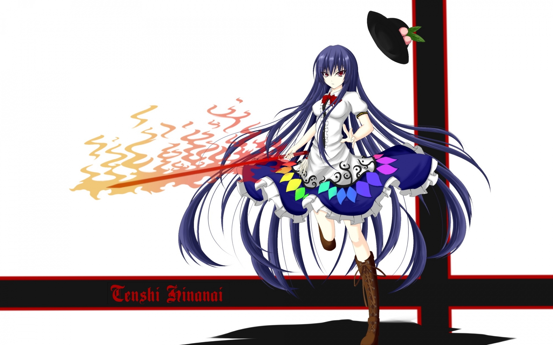 Картинки Коллекция touhou, девушка, шляпа, платье, тень фото и обои на рабочий стол
