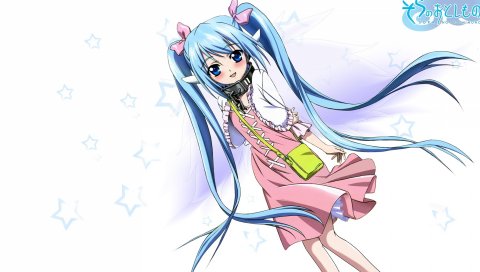 Sora no otoshimono, девушка, воротник, цепочка, сумка, платье