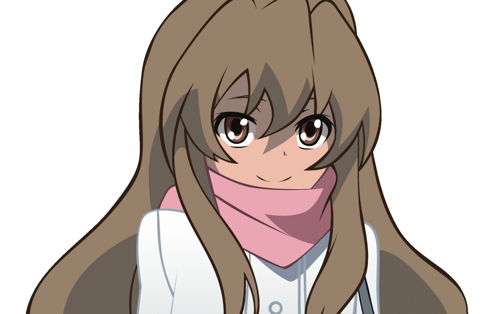 Картинки Aisaka taiga i, toradora, девушка, шарф, пальто, сумка, улыбка фото и обои на рабочий стол