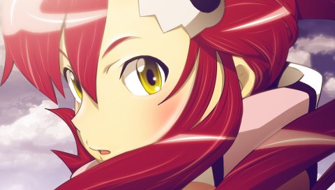 Tengen toppa gurren la, девушка, взгляд, крупный план