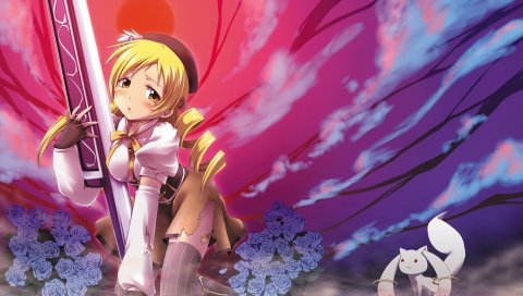 Mahou shoujo madoka magica, девушка,