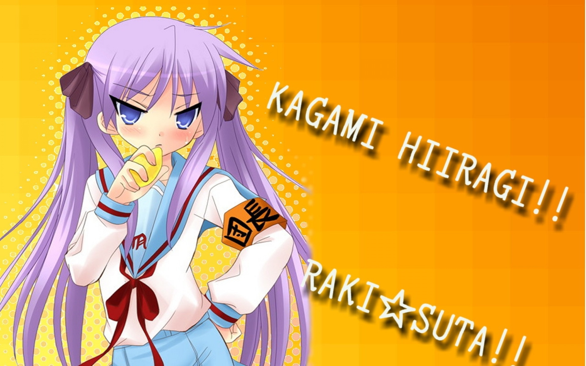 Картинки Счастливая звезда, hiiragi kagami, девушка, поза, гнев, румянец фото и обои на рабочий стол