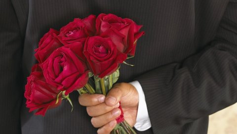 Розы, цветы, букет, мужчина, рука, сюрприз