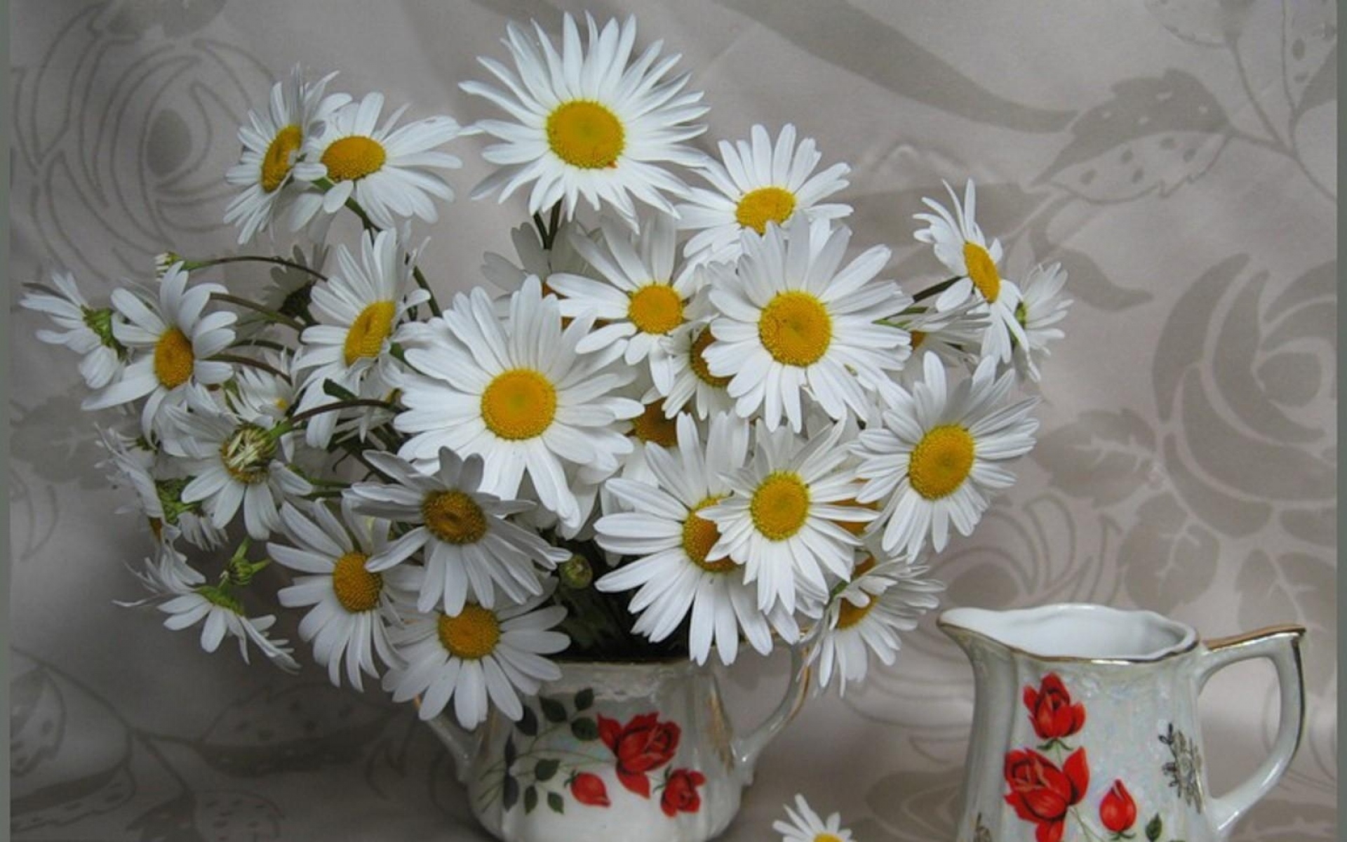 Картинки Ромашки, цветы, букет, белый, ваза фото и обои на рабочий стол