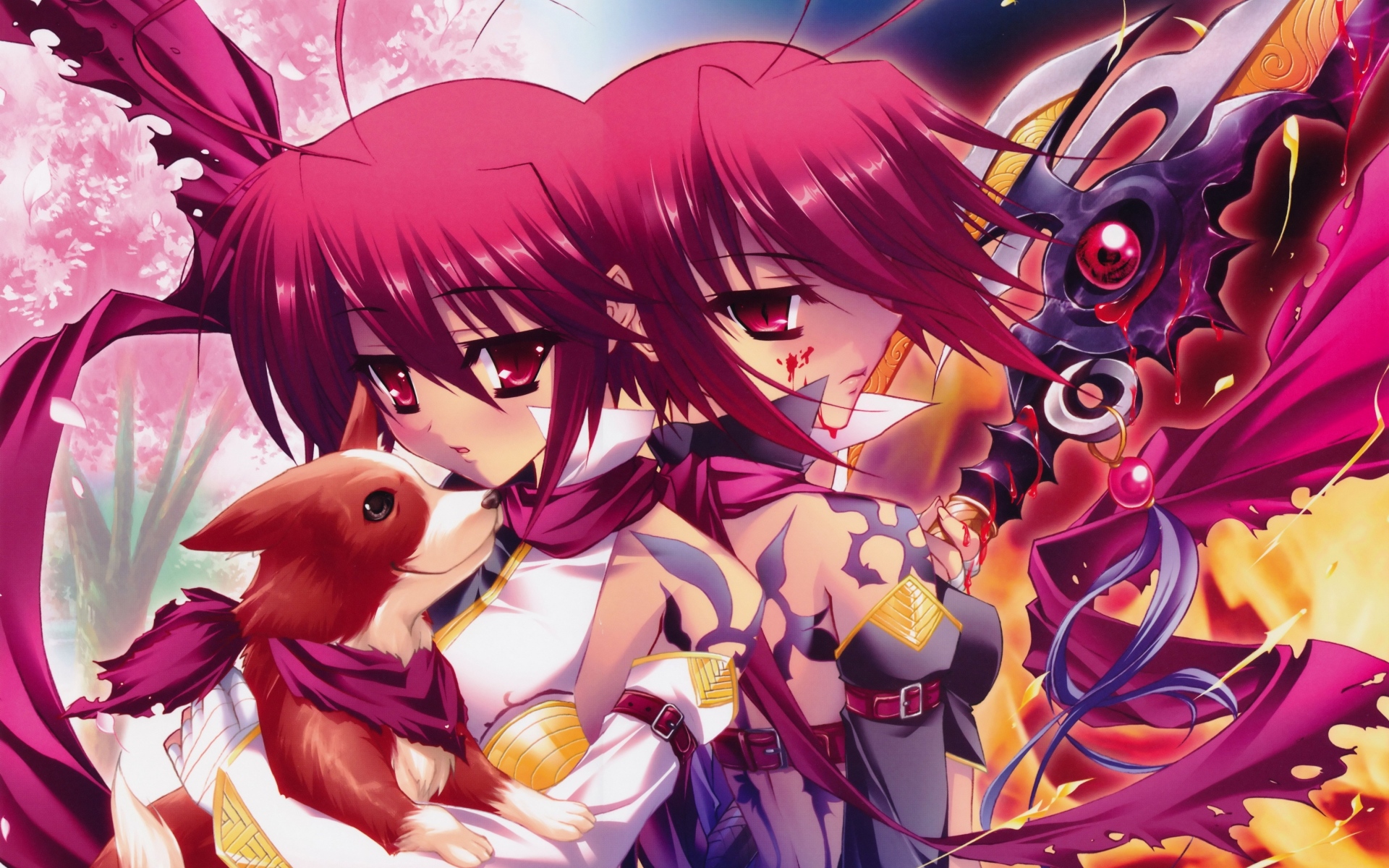 Картинки Koihime musou, девочки, собака, фото и обои на рабочий стол