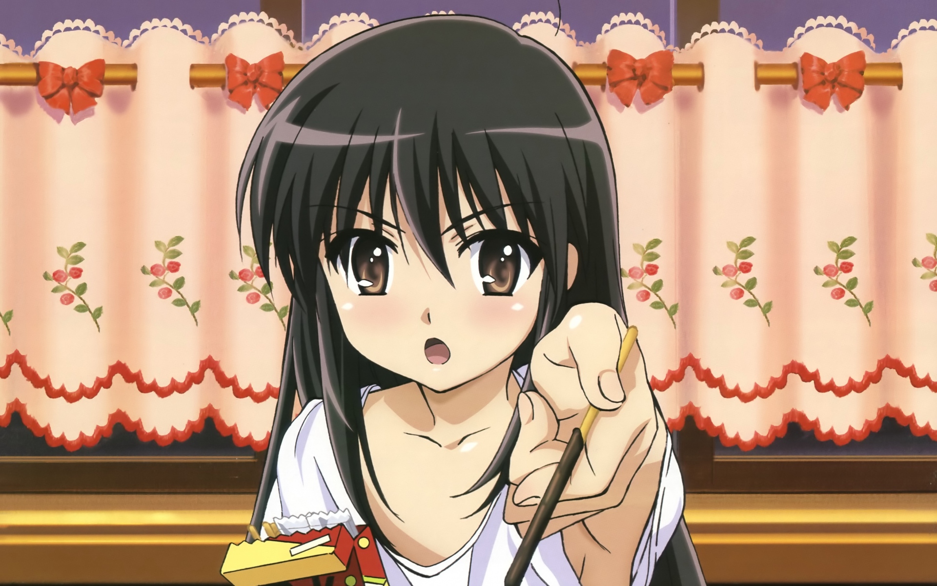Картинки Shakugan no shana, девушка, брюнетка, жест фото и обои на рабочий стол