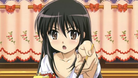 Shakugan no shana, девушка, брюнетка, жест