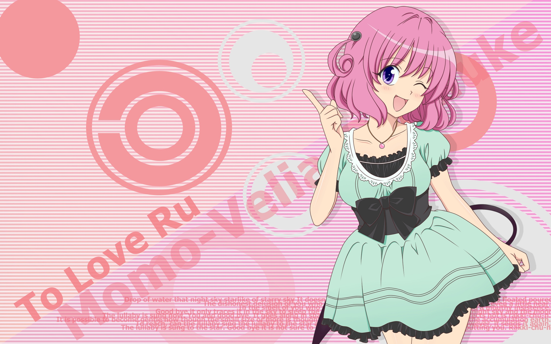 Картинки To-love-ru, девушка, платье, подмигивание, фото и обои на рабочий стол