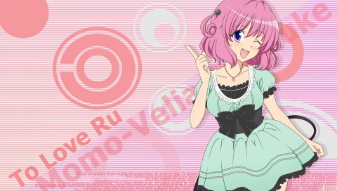 To-love-ru, девушка, платье, подмигивание,