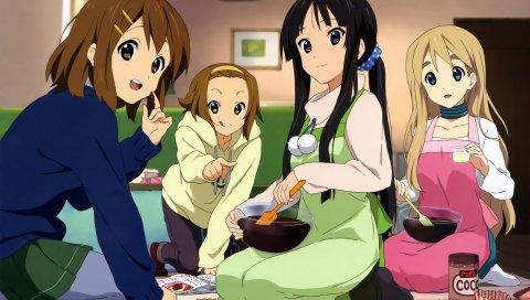 K-on, девушки, еда, кулинария, смех
