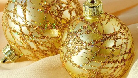 Рождественские украшения, воздушные шары, пара, блеск