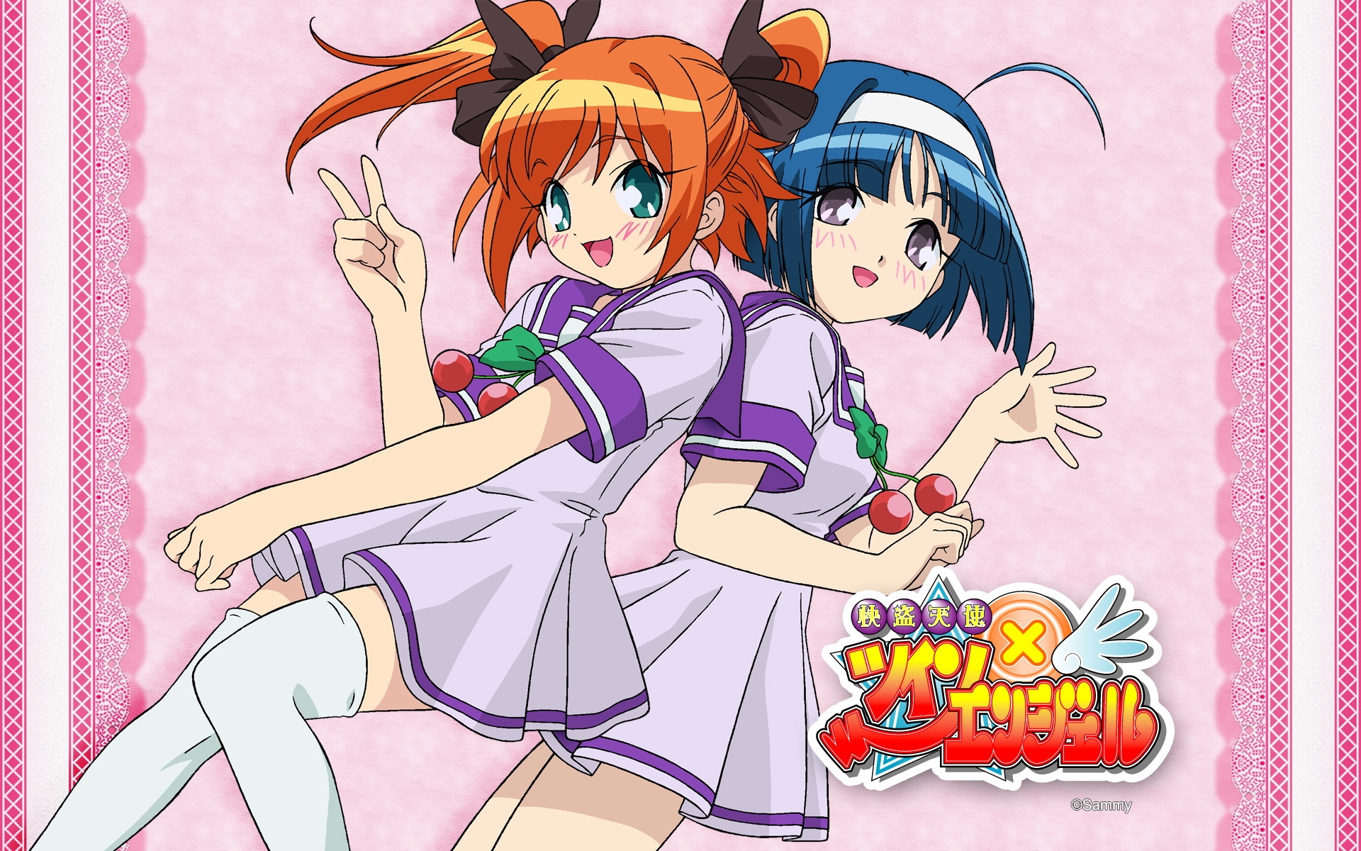Картинки Kaitou tenshi twin angela, девушки, осанка, радость, жест фото и обои на рабочий стол