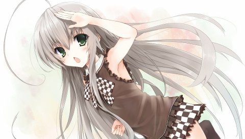 Haiyoru nyaru-ani, девушка, жест, юбка