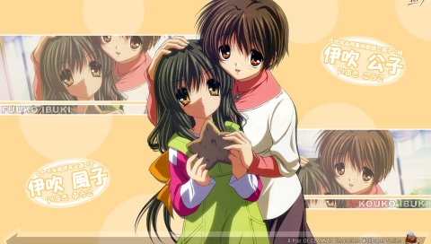 Clannad, мальчик, девушка, обнять