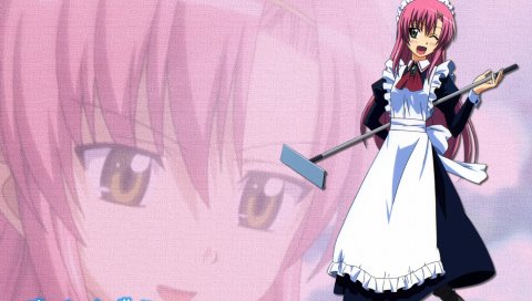 Hayate no gotoku, katsura hinagiku, девушка, горничная, швабра