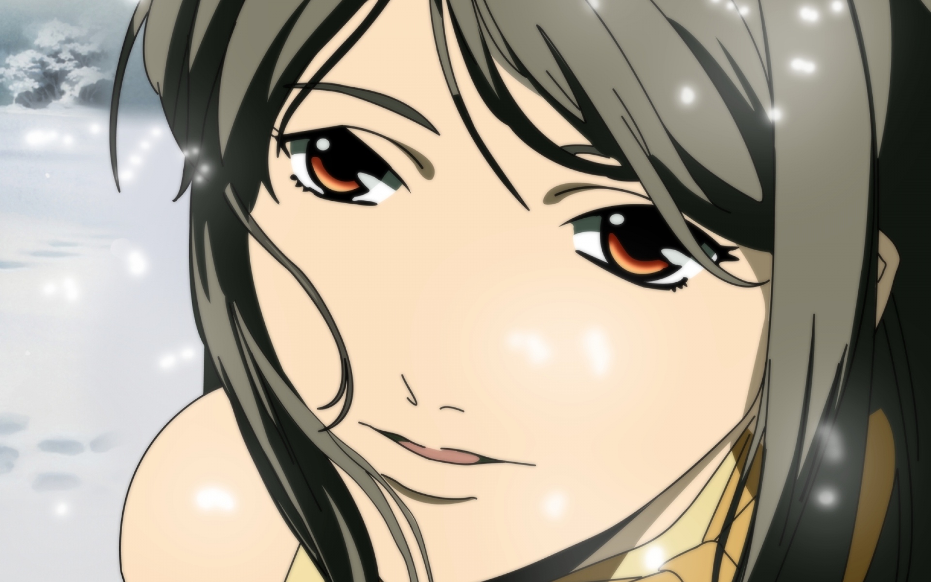 Картинки Rahxephon, девушка, брюнетка, снег, крупный план фото и обои на рабочий стол
