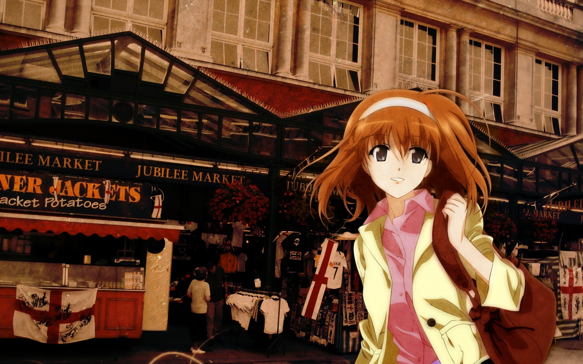 Картинки Shuffle, fuyou kaede, девушка, сумка, прогулка фото и обои на рабочий стол