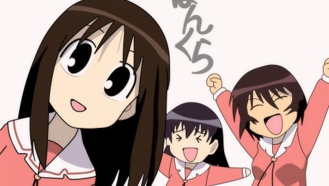 Azumanga daioh, kasuga ayumu, takino tomo, kagura, girls, joy