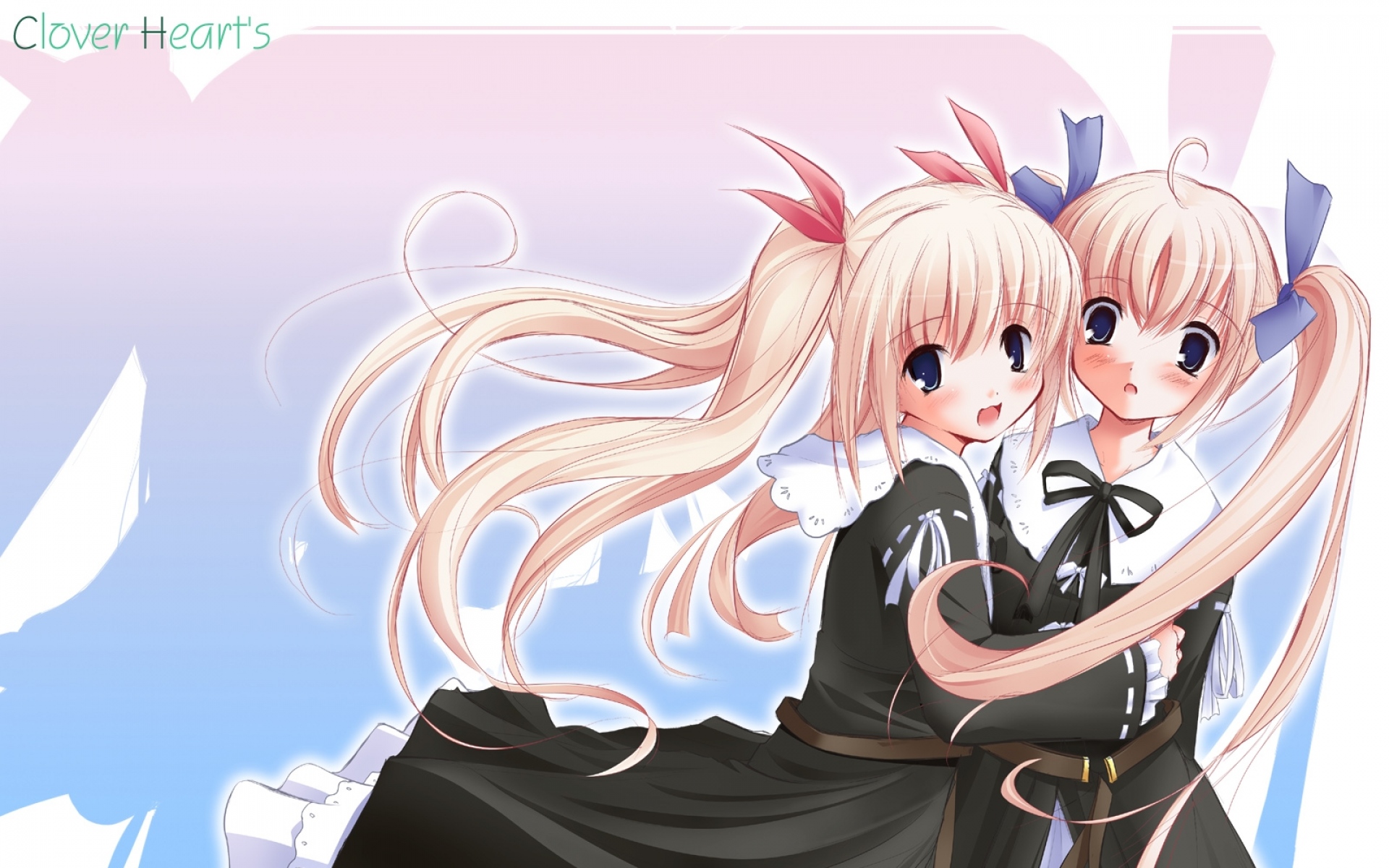 Картинки Nimura yuuji, mikoshiba rio, mikoshiba rea, платья для девочек, румяна, два хвоста фото и обои на рабочий стол