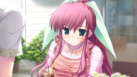 Ikegami akane, hoshiful, futaba hinata, девушка, стакан, взгляд