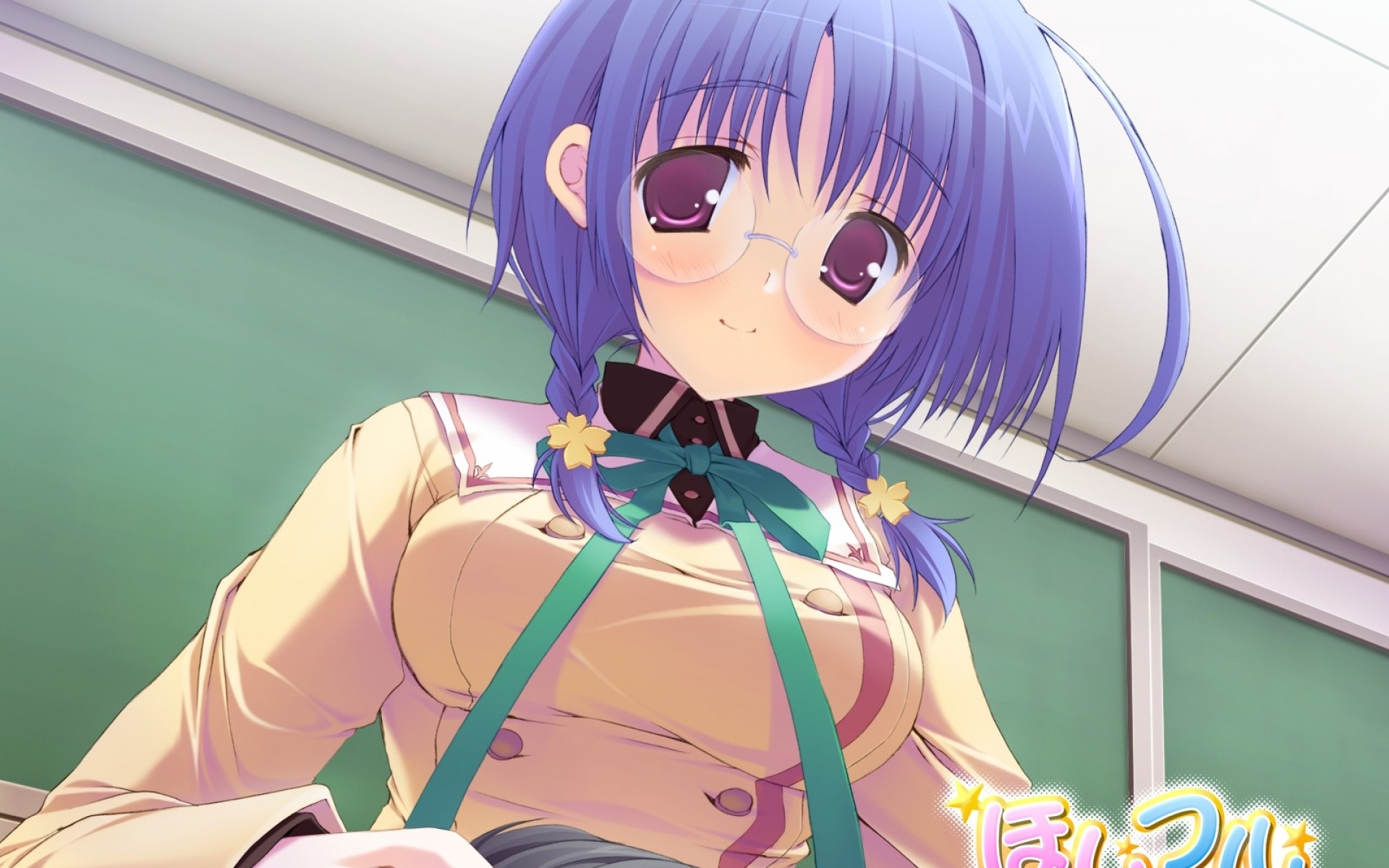 Картинки Ikegami akane, hoshiful, suzuki ryumi, девушка, очки, улыбка фото и обои на рабочий стол