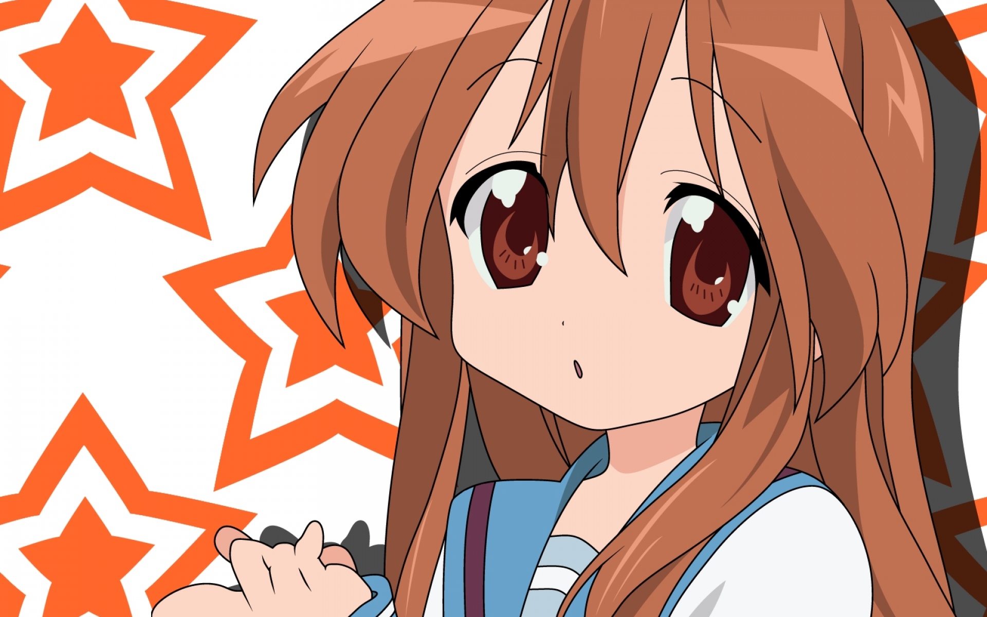 Картинки Suzumiya haruhi no yuutsu, счастливая звезда, asahina mikuru, takara miyuki, девушка, тень, палец, звезды фото и обои на рабочий стол