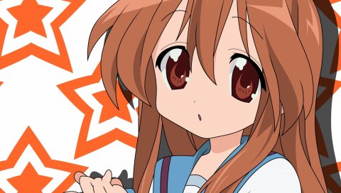 Suzumiya haruhi no yuutsu, счастливая звезда, asahina mikuru, takara miyuki, девушка, тень, палец, звезды