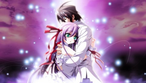 Deus machina demonbane, al azif, daijuuji kurou, мальчик, девушка, обнять, космос