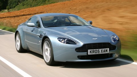 Aston martin, v8, vantage, 2005, серый, вид спереди, природа, автомобили
