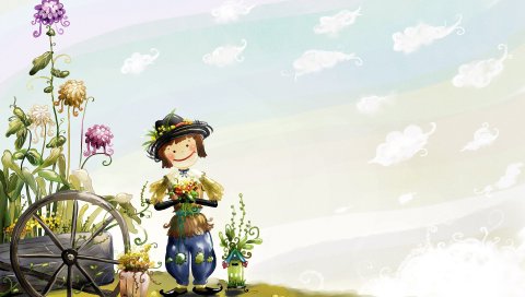 Живопись, краска, цвет, человек, природа, работа