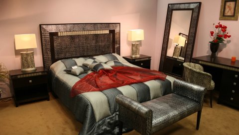 Кровать, постельные принадлежности, стиль, интерьер, комфорт