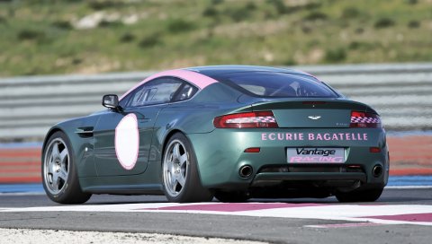 Aston martin, v8, vantage, 2007, зеленый, вид сбоку, спорт, авто