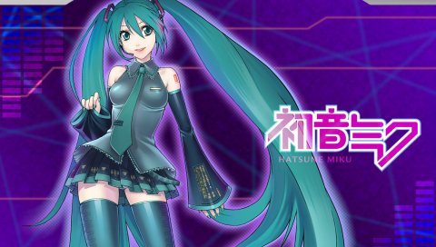 Вокалоид, hatsune miku, девушка, улыбка, поза
