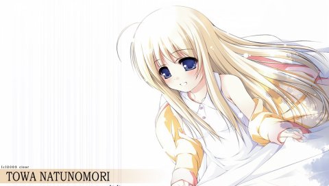 Ooji, natunomori towa, te no hira wo taiyou ni, девушка, блондинка, голубые глаза