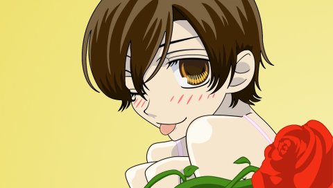 Наш ведущий клуб школы, fujioka haruhi, девушка, роза, язык, слеза