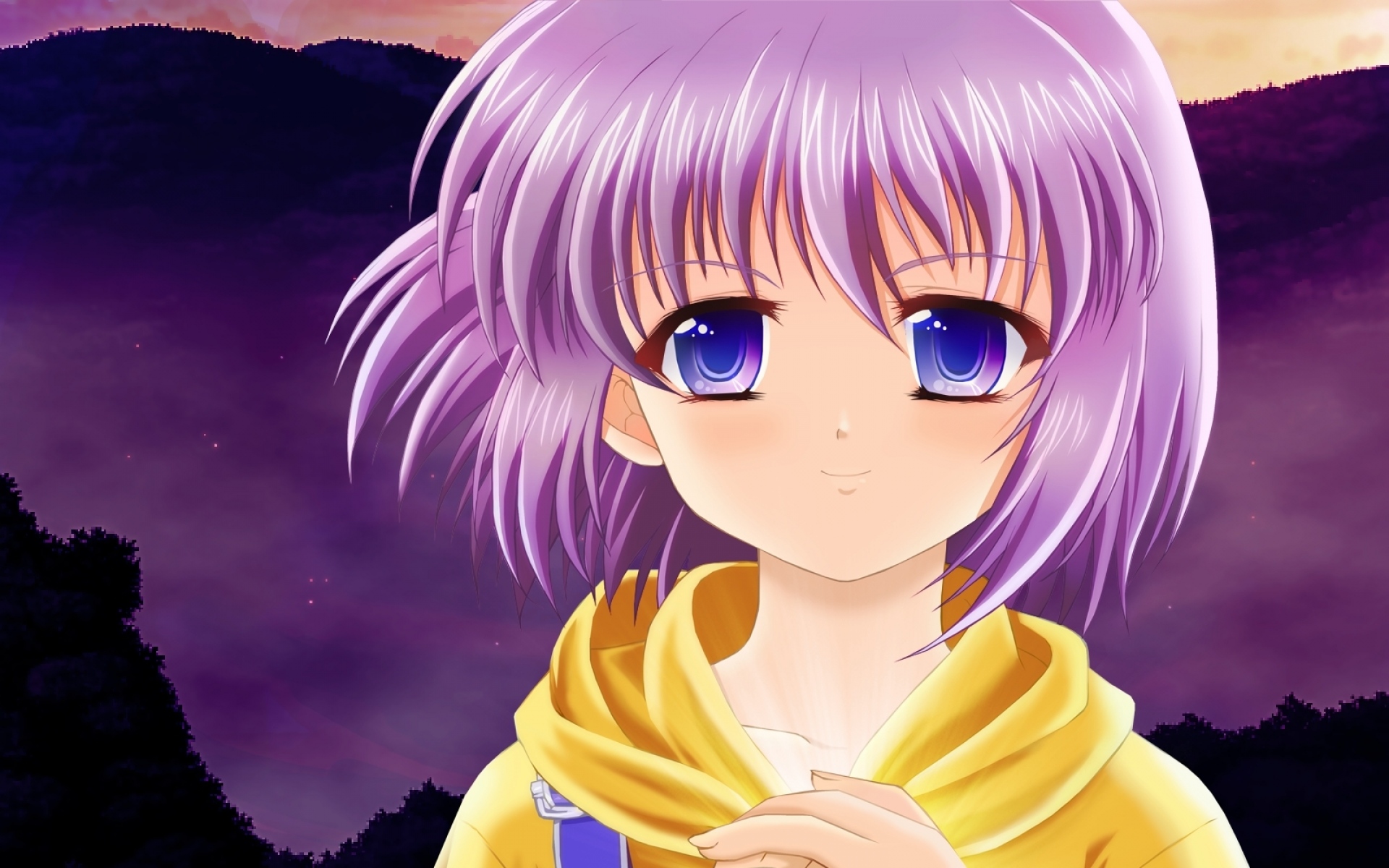 Картинки Lamune, konoe nanami, девушка, милый, улыбка, закат фото и обои на рабочий стол