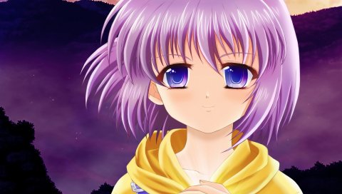 Lamune, konoe nanami, девушка, милый, улыбка, закат