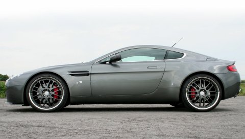 Aston martin, v8, vantage, 2005, серый, вид сбоку, стиль, спорт