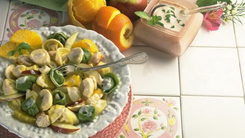 Пельмени, цвет, апельсин, кожура, соус, укладка