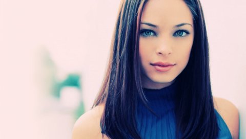 Kristin kreuk, брюнетка, голубоглазый,