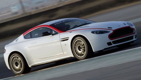 Aston martin, v8, vantage, 2009, белый, вид сбоку, автомобили, скорость