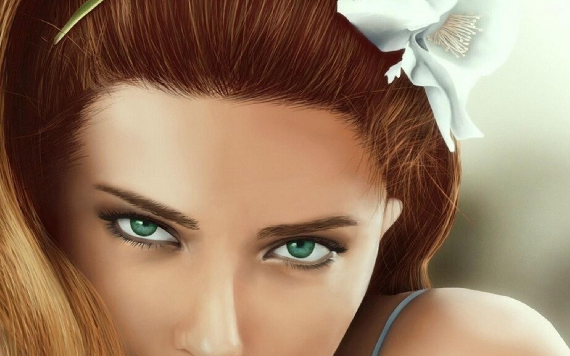 Картинки Adriana lima, волосы, глаза, цветок фото и обои на рабочий стол