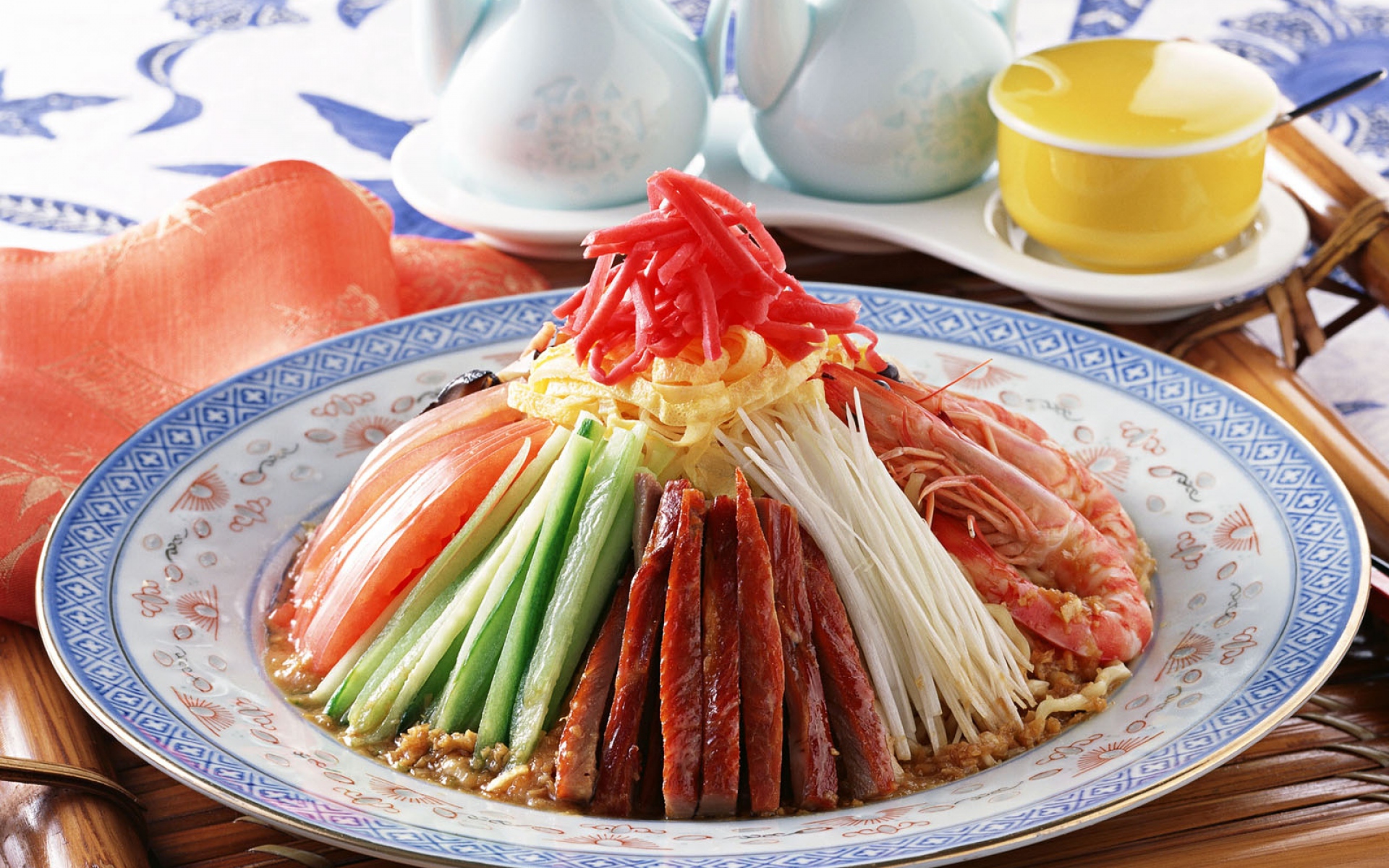 Картинки Холм, кладка, овощи, мясо, креветки фото и обои на рабочий стол