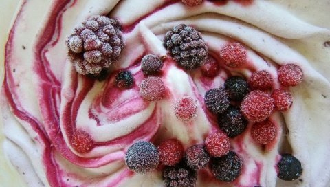 Мороженое, ягоды, холод, узор