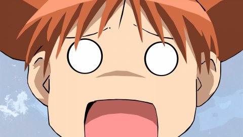 Azumanga daioh, mihama chiyo, крупный план, открытый рот