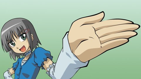 Hayate no gotoku, aizawa sakuya, девушка, рука, рот открытый